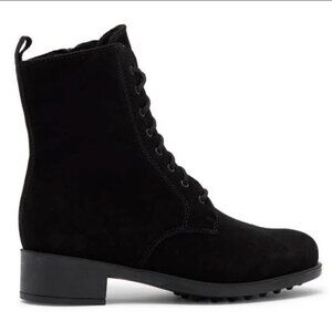 NWOT La Canadienne Size 9.5 Savanna Black Suede Waterproof Lace-up Ankle Boots